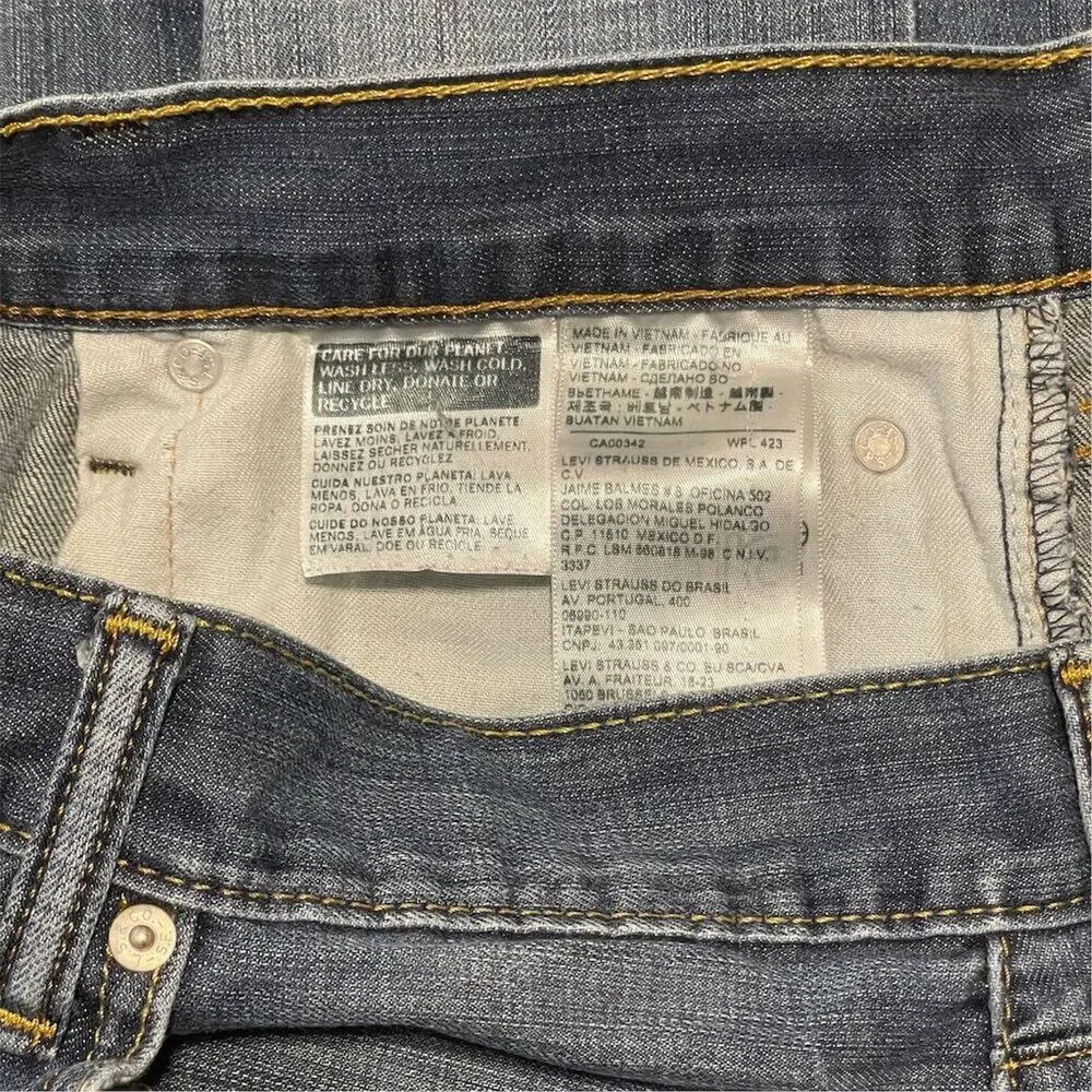 Levi’s Vintage Levi's 514 Men's Slim Straight Jeans W36 L30 Distressed Rip